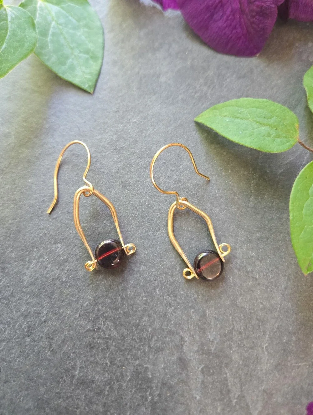 NWT Artisan-Made Garnet Earrings